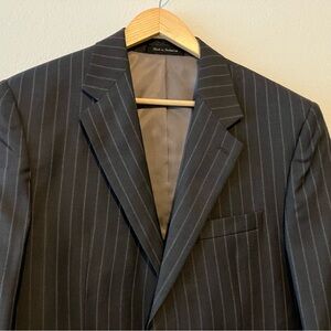 Izod Men’s 40 R 100% Wool Blazer Dark Gray Jacket Double Vent Sport Coat Button